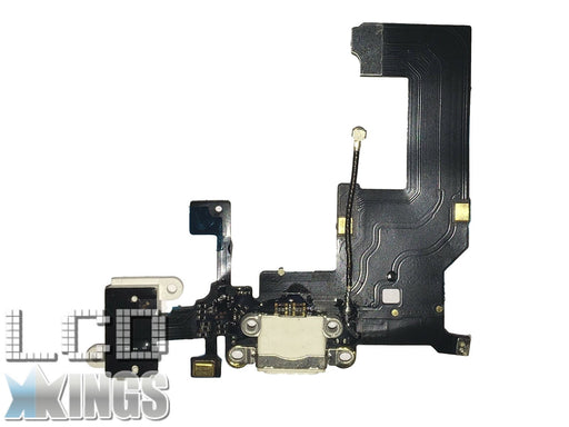 Apple Iphone 5 White Charging Port Dock Connector, Headphone Jack and MIC Flex - Accupart Ltd