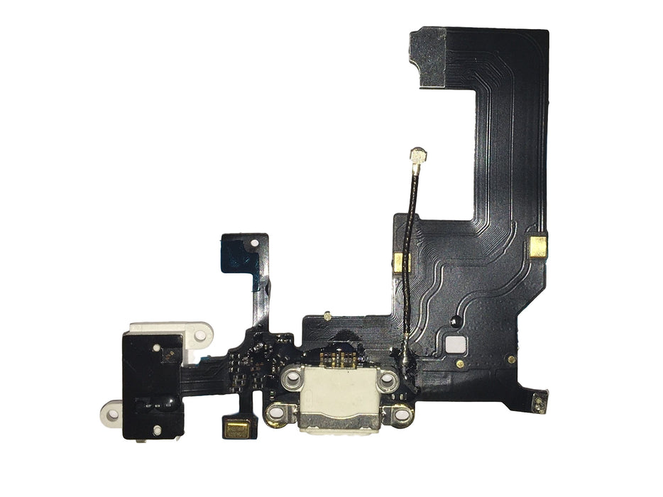 Apple Iphone 5 White Charging Port Dock Connector, Headphone Jack and MIC Flex - Accupart Ltd