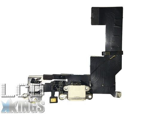 Apple Iphone 5S White Charging Port Dock Connector, Headphone Jack and MIC Flex - Accupart Ltd