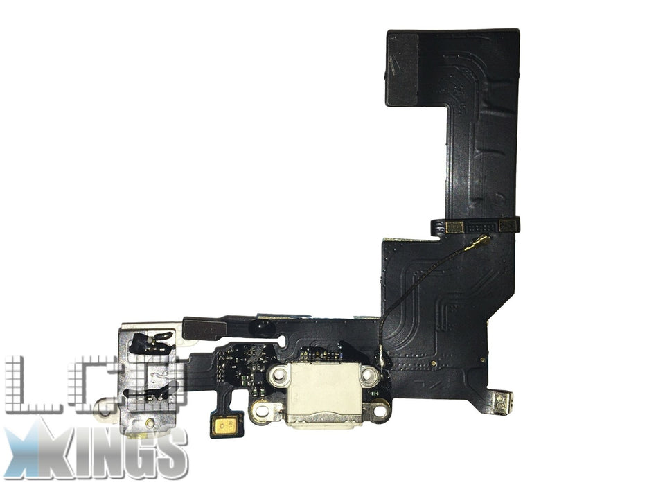 Apple Iphone 5S White Charging Port Dock Connector, Headphone Jack and MIC Flex - Accupart Ltd
